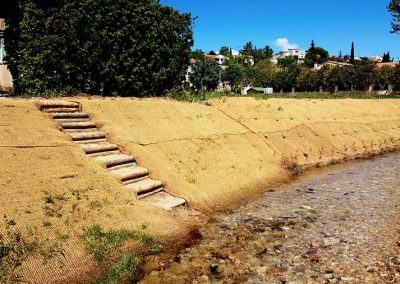 Génie écologique : restauration de berges en génie végétal et aménagement paysager / Fleuve côtier Huveaune – Auriol (Bouches-du-Rhône, 13)